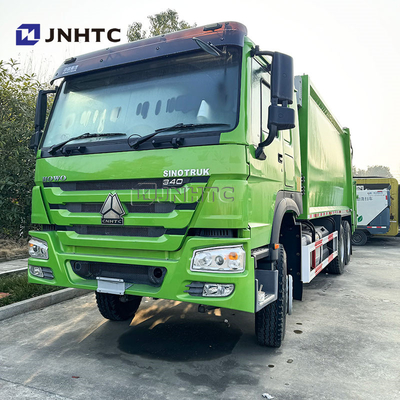 HOWO 6x4 caminhão de lixo compactador Euro 2 eliminação de resíduos Carregador traseiro de lixo caminhão verde diesel modelo novo